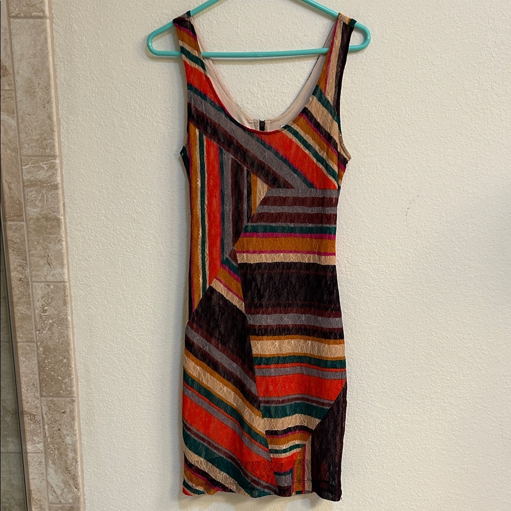 Bar III Colorful Geometric Mini Dress Size M